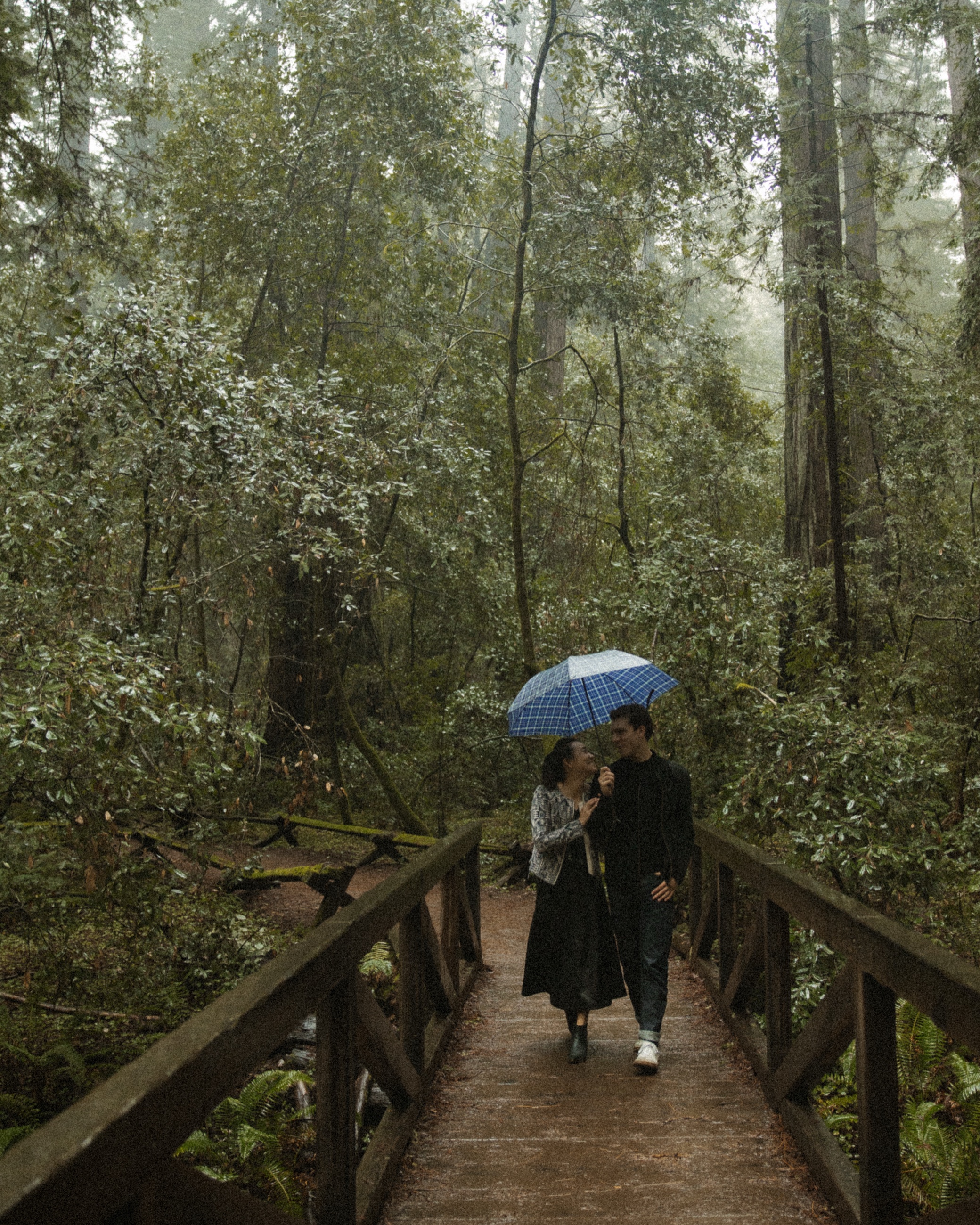 Laura and Eric under the umbrella